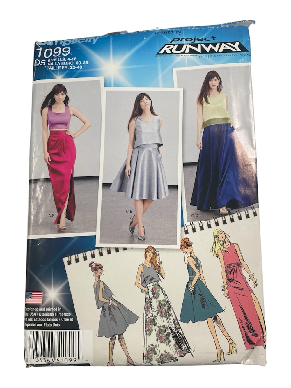 Project RUNWAY Maxi Skirt & Top Simplicity Sewing Pattern  size 4-12.